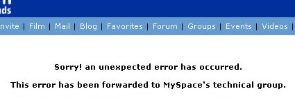myspace error